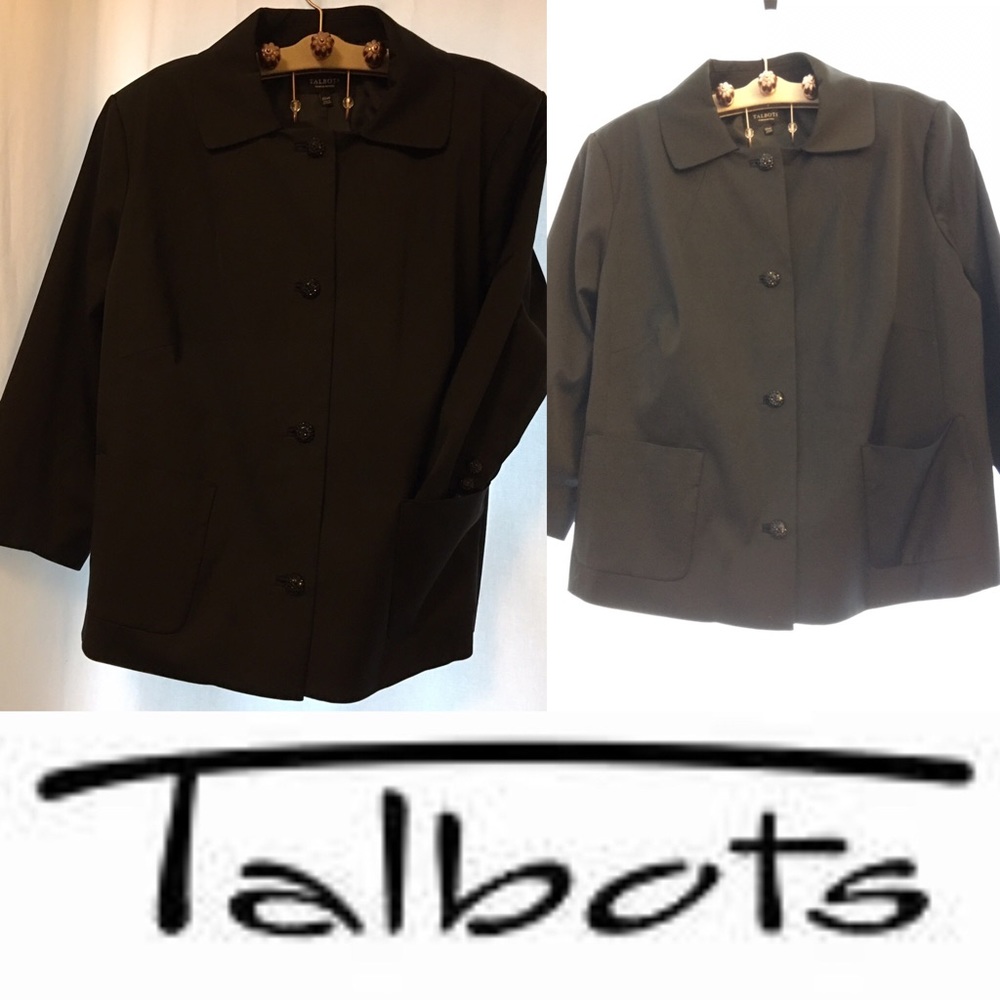 NWOT TALBOTS evening jacket 22WP Black rhinestone